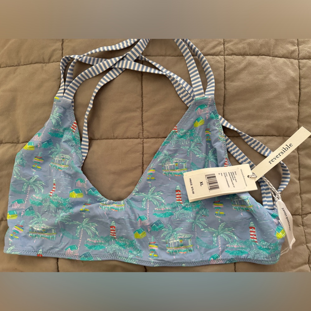 NWT XL Vineyard Vines Bahamas Scene reversitble top and bottom